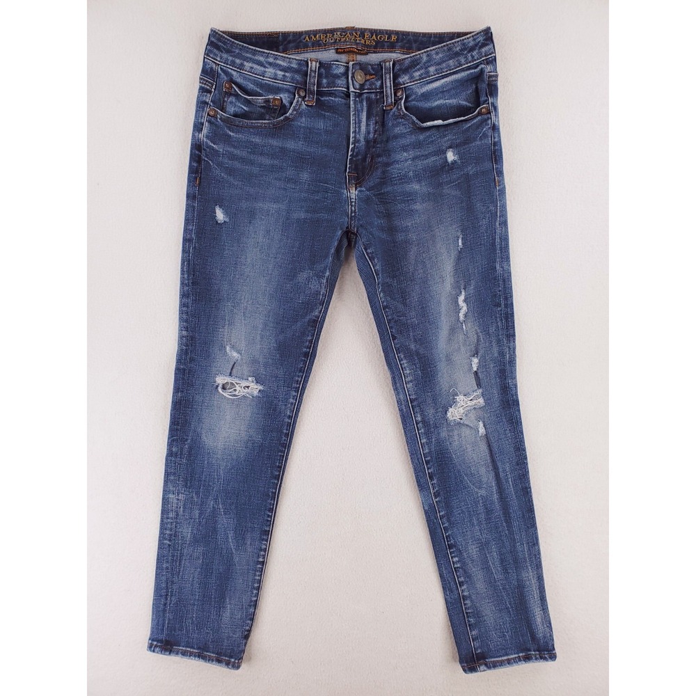 American Eagle Jeans Mens 31x30 Skinny 360 Extreme Flex Stretch Distressed Pants